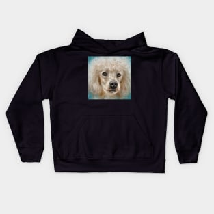 Painting of a White Poodle with an Expressive and Dreamy Feel Kids Hoodie